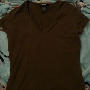 brown v neck express top